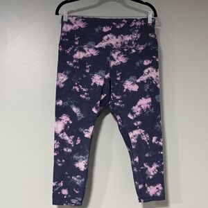 Lululemon Athletica Navy and Pink Tie-Dye Leggings